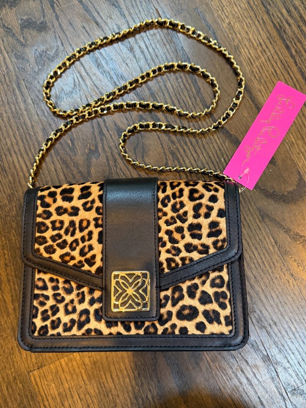 NWT Lilly Pulitzer Dobson Crossbody Bag Leopard 🐆 Calfhair